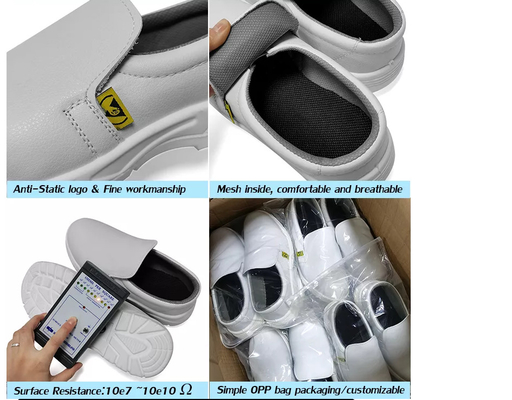 Anti scarpe statiche Toe Breathable Safety Shoe d'acciaio del locale senza polvere ESD