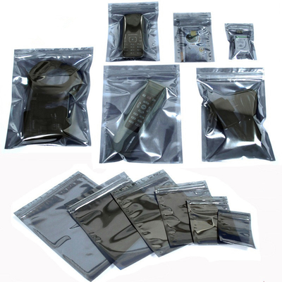 La serratura ESD trasparente dello zip ha metallizzato la borsa proteggente statica per l'imballaggio componente