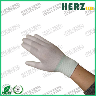Materiale di nylon tricottato guanti respirabili della mano di ESD con la punta del dito ricoperta unità di elaborazione