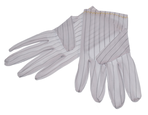 Alti guanti della mano del locale senza polvere ESD del poliestere di ohm di destrezza 10e10