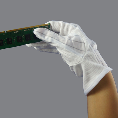 Il PVC sudato ESD di capacità di assorbimento ha punteggiato gli anti guanti statici della mano