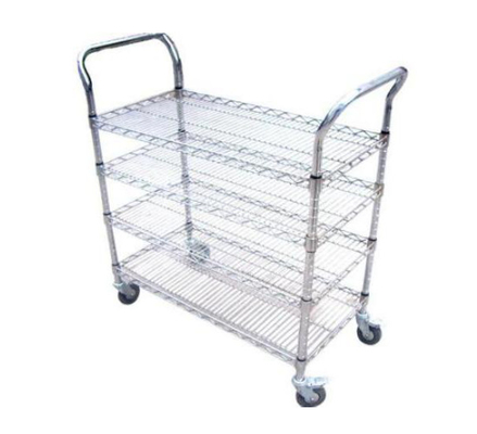 Alta qualità 4 ruote in acciaio inossidabile PCB anti statico/SMT 3 strati di stoccaggio ESD Wire Shelf Trolley Cart