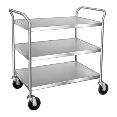 Alta qualità 4 ruote in acciaio inossidabile PCB anti statico/SMT 3 strati di stoccaggio ESD Wire Shelf Trolley Cart