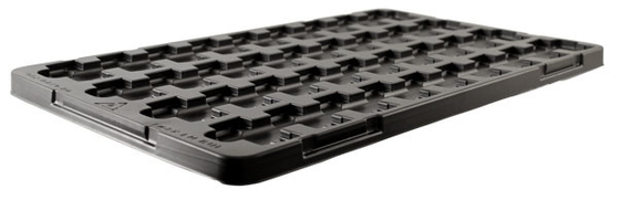 Confezionamento in vaschette di plastica nera per PCB