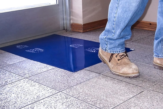 Matte appiccicose Pad appiccicose Adesivo 30 fogli / confezioni Matte blu per il pavimento in camera pulita Rimozione sporcizia per scarpe ospedaliere di laboratorio