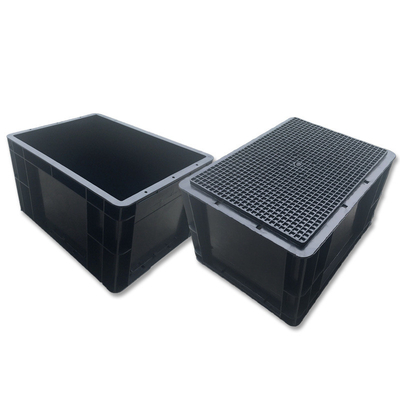 Casella di contenitore ESD Casella di utensili in plastica Esd Casella di PVC in PP antistatico nero per PCB