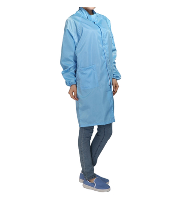 ESD Smock Anti-statico Cleanroom Abbigliamento da lavoro Polyester Stripe Grid Polyester Logo personalizzato