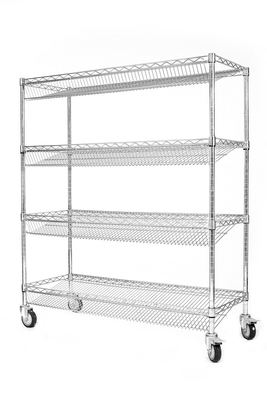 Storage ESD personalizzato 4 strati scaffale carrello di cartoni con maglia di filo