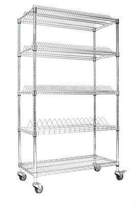 Storage ESD personalizzato 4 strati scaffale carrello di cartoni con maglia di filo