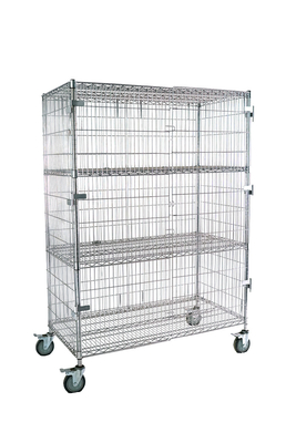 Storage ESD personalizzato 4 strati scaffale carrello di cartoni con maglia di filo
