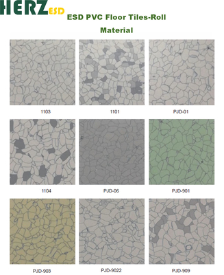 Piastrelle per pavimenti in PVC conduttive vinile antistatiche multicolore in PVC ESD per la stanza pulita