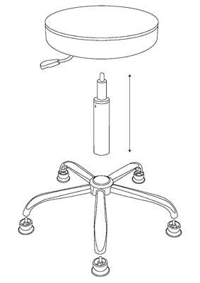 Scaffale rotante in cuoio antsiatico con poggiapiedi