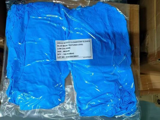 Guanti monouso in nitrile antistatico per linea di assemblaggio PCB