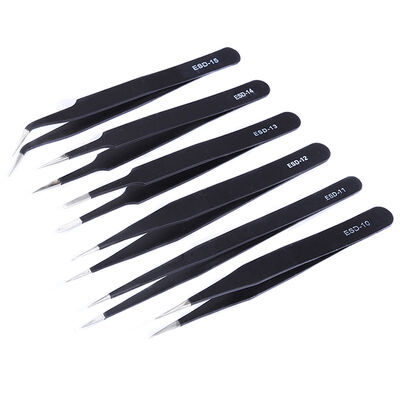 Pinzette ESD antistatiche in acciaio inossidabile da 110 mm per elettronica e riparazione di telefoni