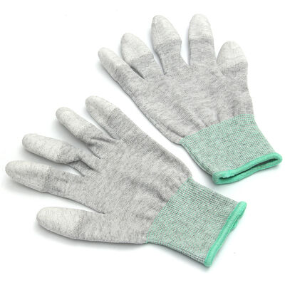 ESD Top Fit Gloves Fabbrica ESD Laboratorio Fibra di carbonio antistatica PU Guantoni di palma ESD Guantoni