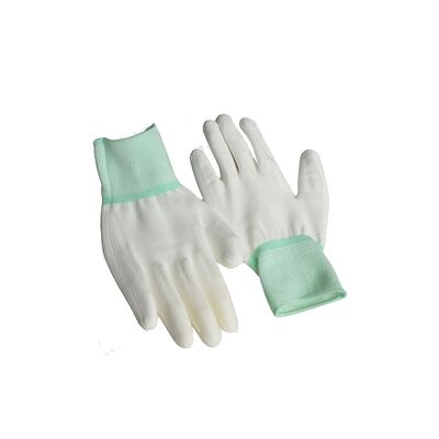 Guanti conduttivi ESD Poliestere Guanto di lavoro antistatico Antislip Carbon PU Tip Palm Fit