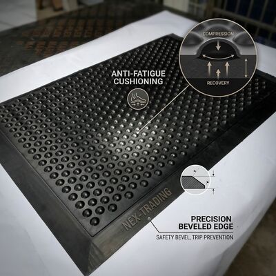 ESD Anti Fatigue Rubber Mat Bubble Top Black Static Dissipative Floor Mat Per Stazioni di lavoro di assemblaggio elettronico