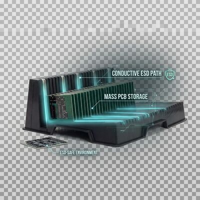 Carrello ESD Regolabile per Stoccaggio PCB per Schede a Circuito Anti-Statico per Uso Intensivo