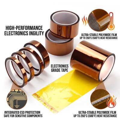 Nastro Kapton poliamidico antistatico ad alta temperatura per isolamento di schede di sicurezza ESD