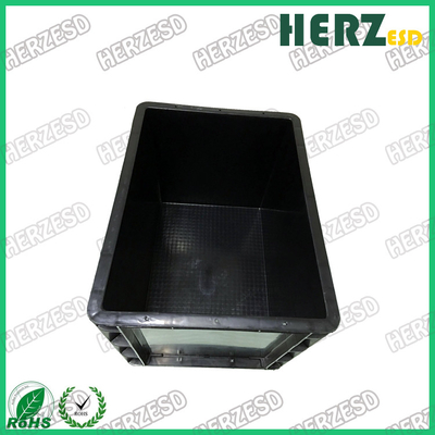 Casella di contenitore di rifiuti Esd Casella di attrezzi in plastica Esd Casella di PVC in PP antistatico nero