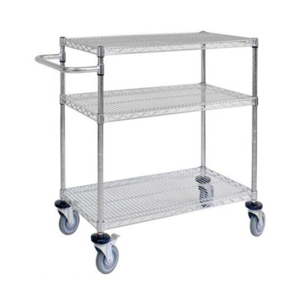 Alta qualità 4 ruote in acciaio inossidabile PCB anti statico/SMT 3 strati di stoccaggio ESD Wire Shelf Trolley Cart