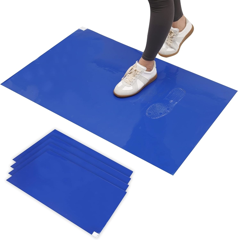 Matte appiccicose Pad appiccicose Adesivo 30 fogli / confezioni Matte blu per il pavimento in camera pulita Rimozione sporcizia per scarpe ospedaliere di laboratorio