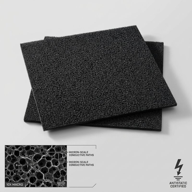 Inserta di schiuma ESD conduttiva Black Die Cut Anti Static EVA Foam Inner Packaging Cushion per la spedizione di schede PCB IC